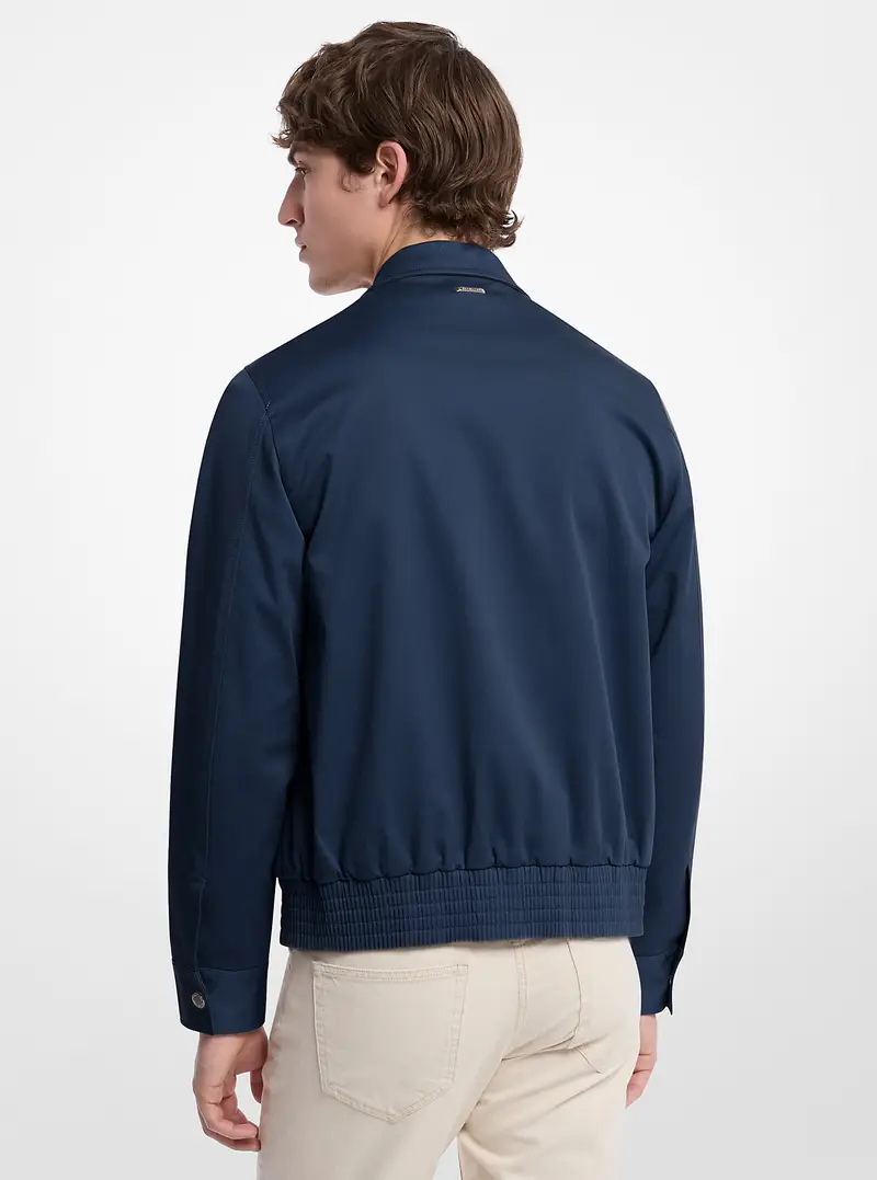 MK Bomber Harrington in cotone stretch - Blu - Michael Kors miniatura 2