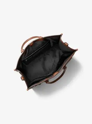 MK Borsa Tote Jet Set in pelle con logo goffrato - Marrone - Michael Kors miniatura 2