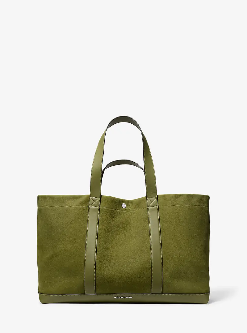 MK Borsa tote Whitley media in nabuk - Verde - Michael Kors