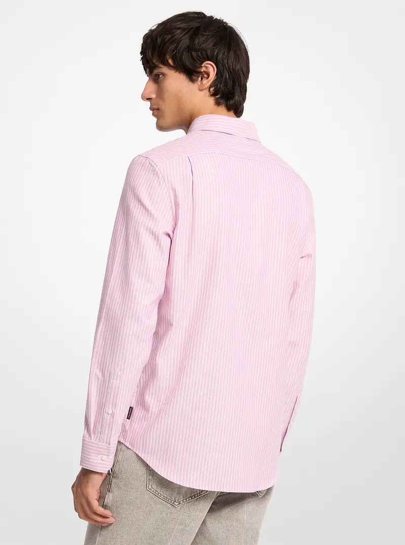 MK Camicia classica in cotone a righe - Rosso - Michael Kors miniatura 2