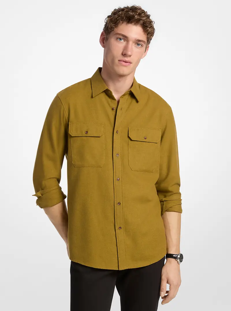 MK Camicia in flanella di cotone - Oro - Michael Kors