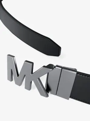 MK Cintura reversibile in pelle con logo goffrato e fibbia - Marrone - Michael Kors miniatura 2