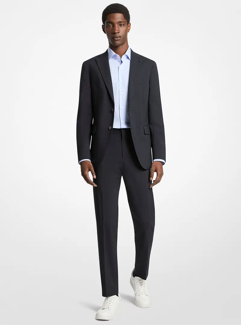 MK Completo da viaggio slim fit in misto lana - Blu - Michael Kors