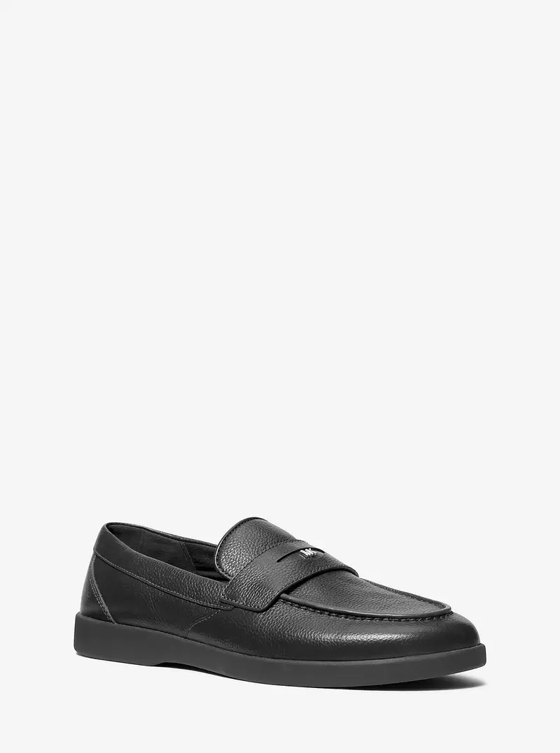 MK Loafer Wesley in pelle martellata - Nero - Michael Kors