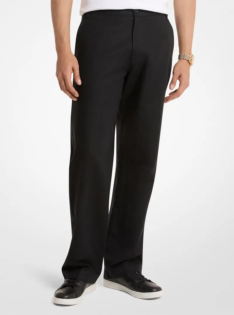 MK Pantalone chino Finn in lino e cotone - Nero - Michael Kors
