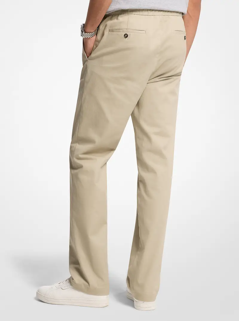 MK Pantaloni in cotone stretch con coulisse - Grigio - Michael Kors miniatura 2