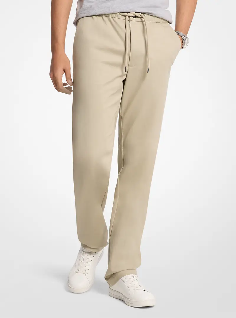 MK Pantaloni in cotone stretch con coulisse - Grigio - Michael Kors