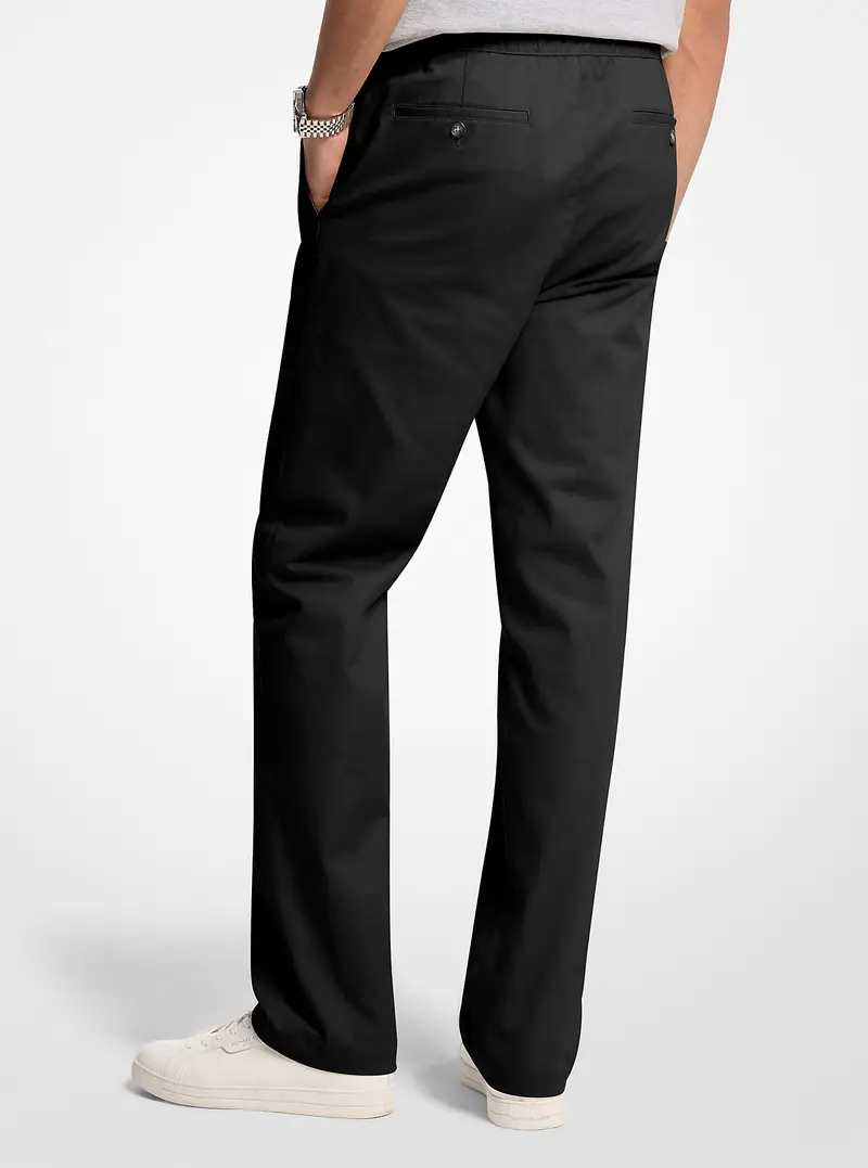 MK Pantaloni in cotone stretch con coulisse - Nero - Michael Kors miniatura 2