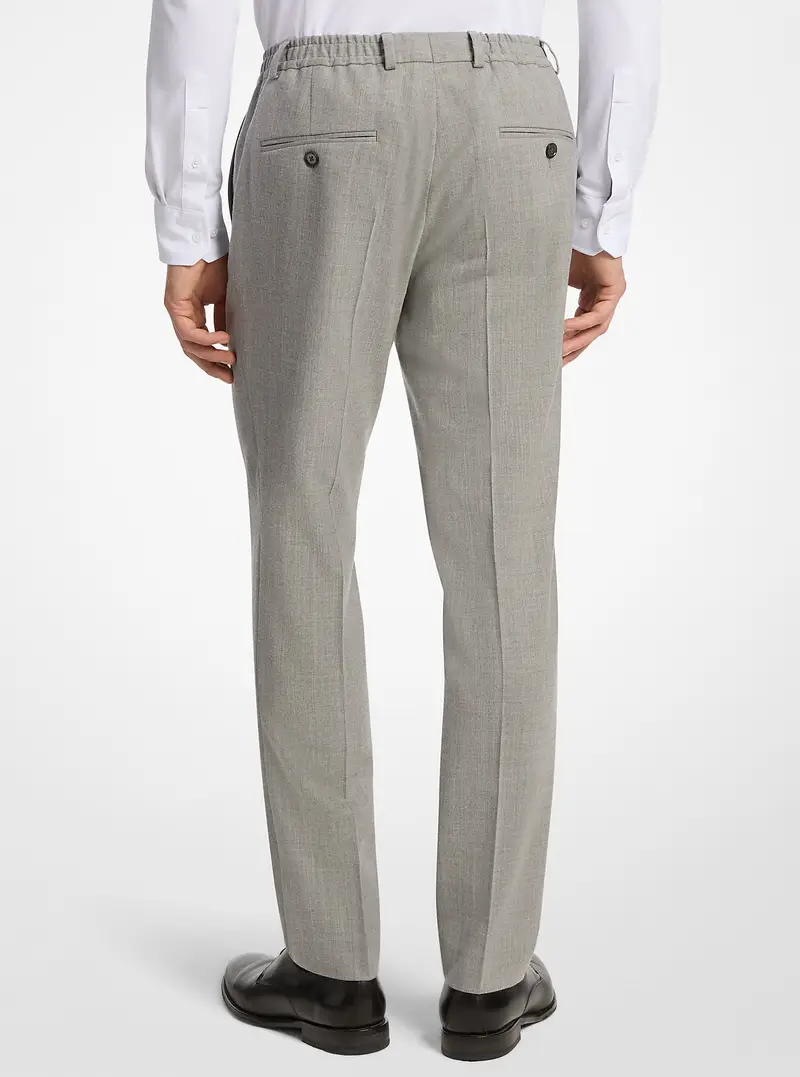 MK Pantaloni slim fit in flanella di lana stretch - Grigio - Michael Kors miniatura 2
