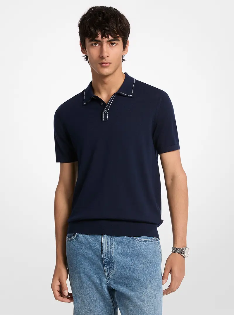 Michael Kors Mens Polo Blu 3935687 miniatura 2