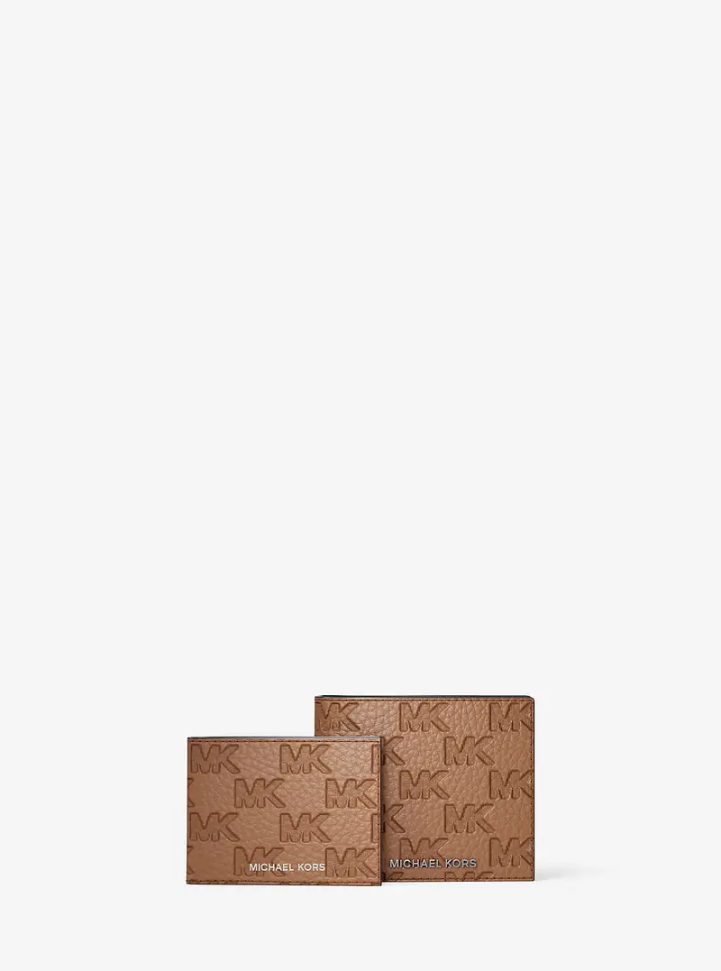 MK Portafoglio e portadocumenti Hudson in pelle con logo goffrato - Marrone - Michael Kors