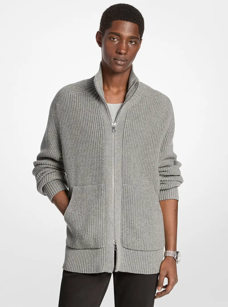 MK Pullover con zip in misto lana - Grigio - Michael Kors