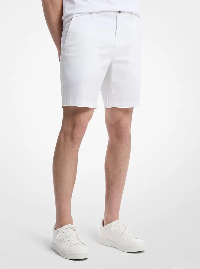 MK Shorts in cotone stretch - Bianco - Michael Kors