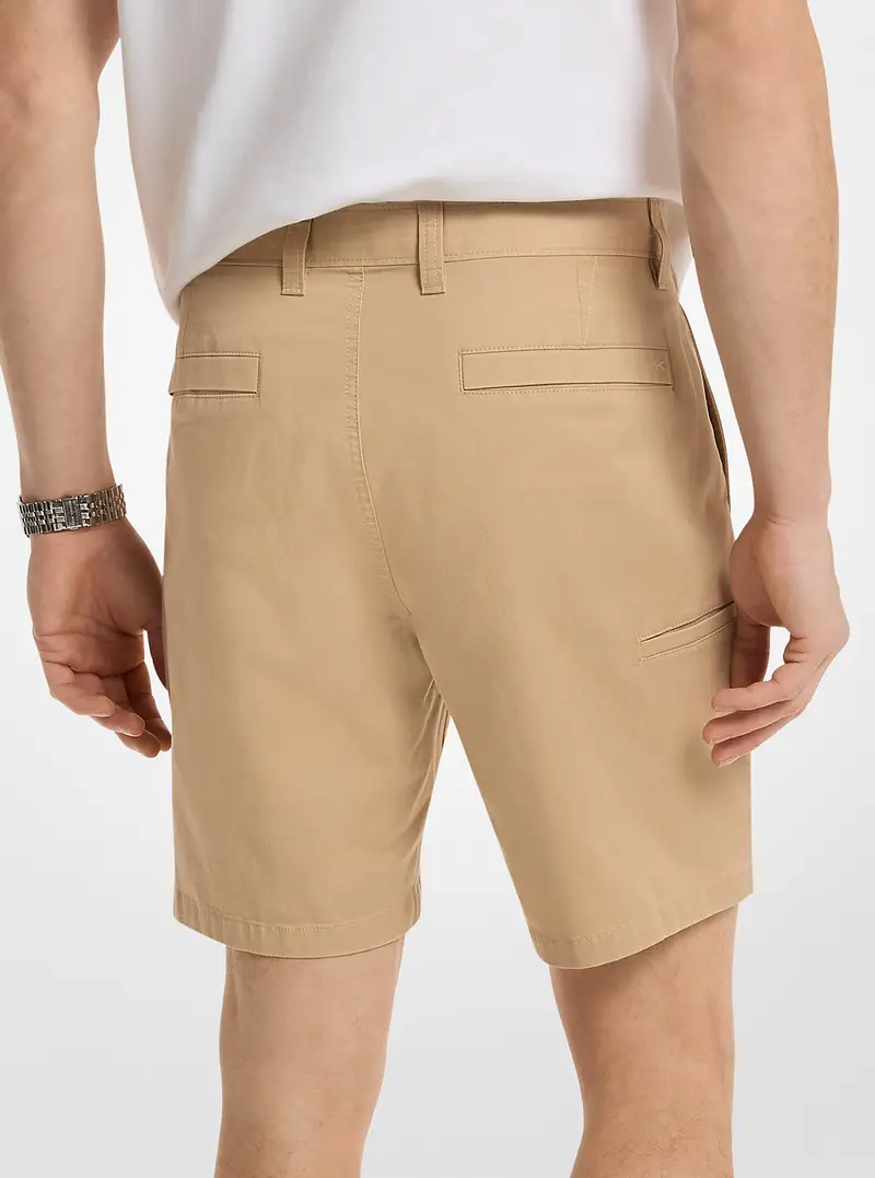 MK Shorts in cotone stretch - Naturale - Michael Kors miniatura 2