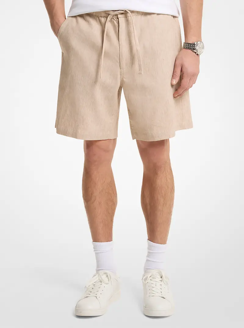 MK Shorts in misto lino - Naturale - Michael Kors miniatura 2
