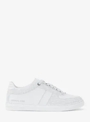 MK Sneaker Brady in pelle con logo - Bianco - Michael Kors miniatura 3