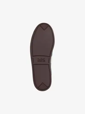 MK Sneaker Brady in pelle con logo goffrato - Blu - Michael Kors miniatura 2