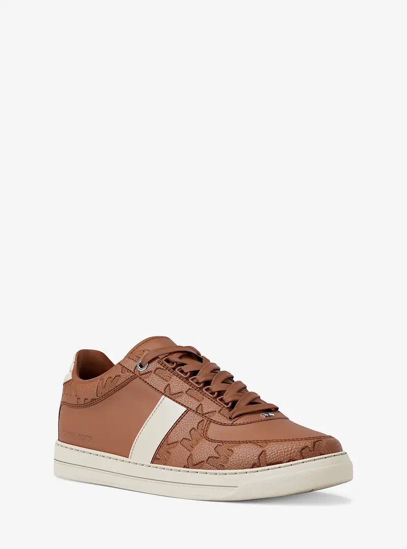 MK Sneaker Brady in pelle con logo goffrato - Marrone - Michael Kors