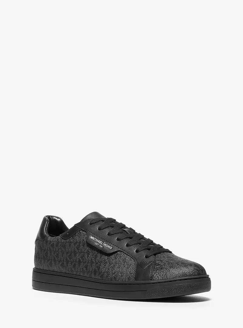 MK Sneaker Keating in pelle con logo - Nero - Michael Kors