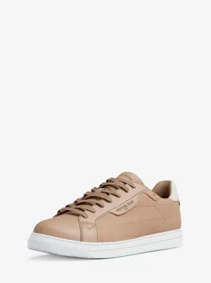 MK Sneaker Keating in pelle e pelle scamosciata stampa coccodrillo - Naturale - Michael Kors miniatura 3