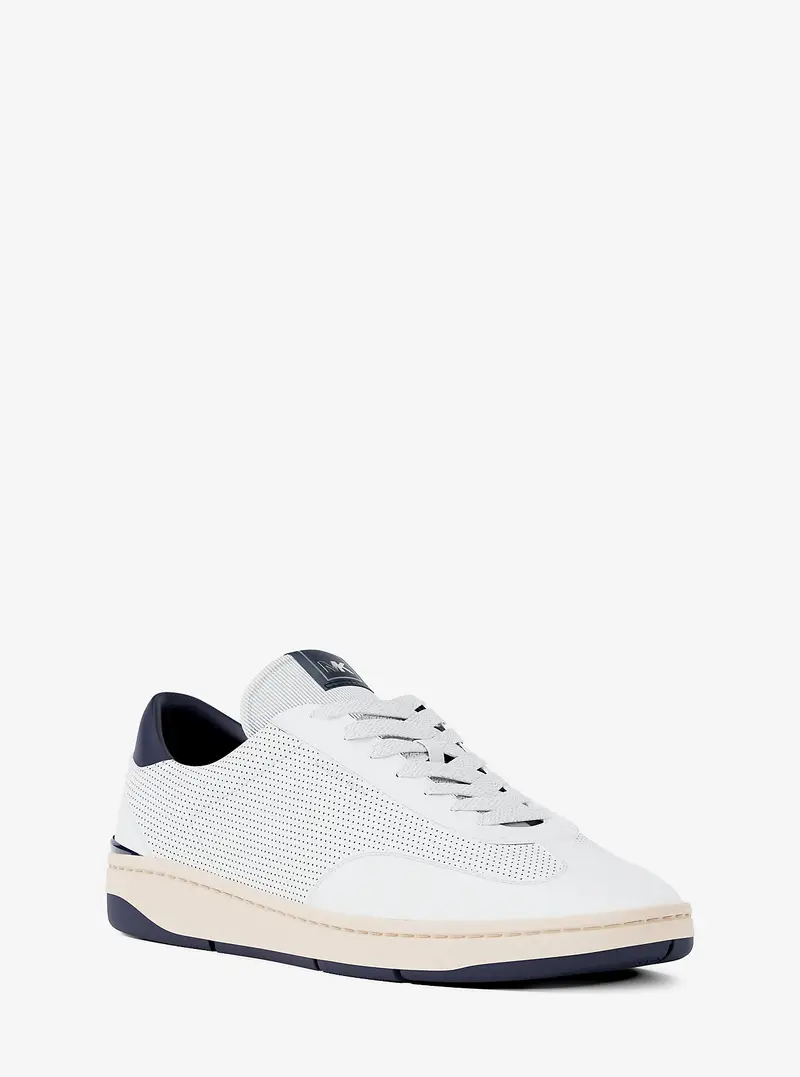 MK Sneaker Wilton in pelle traforata - Blu - Michael Kors
