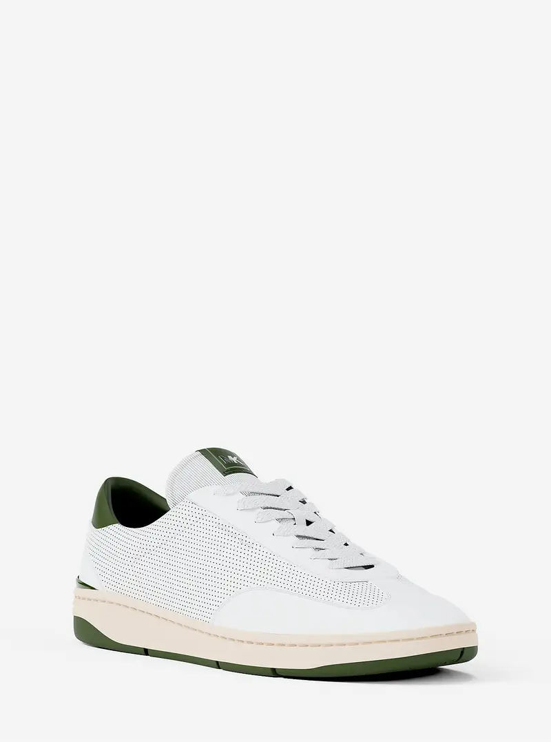 MK Sneaker Wilton in pelle traforata - Verde - Michael Kors