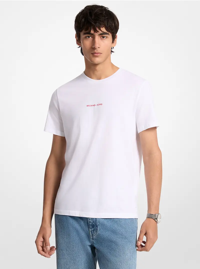 Michael Kors Mens T-shirt Bianco 4219967