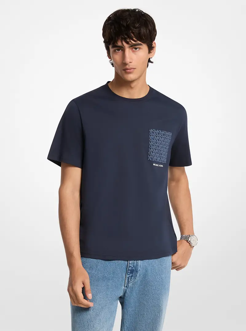 Michael Kors Mens T-shirt Blu 3935686 miniatura 2