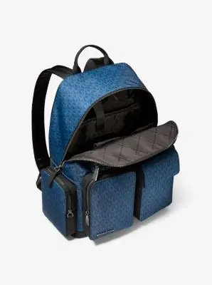 MK Zaino cargo Brooklyn medio con stampa logo - Blu - Michael Kors miniatura 2