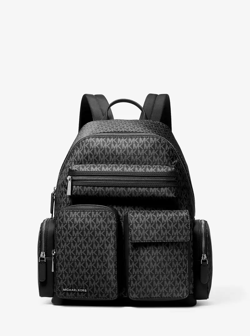 MK Zaino cargo Brooklyn medio con stampa logo - Nero - Michael Kors