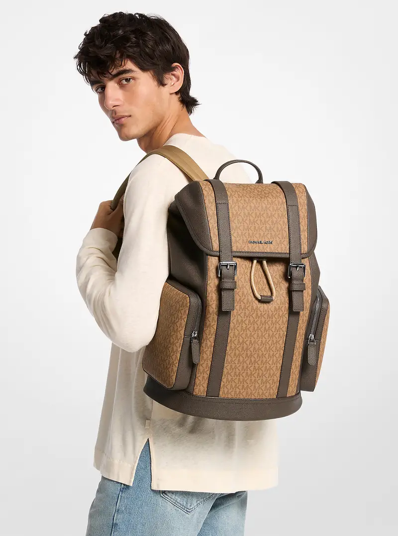 MK Zaino Hudson con stampa logo - Naturale - Michael Kors miniatura 3