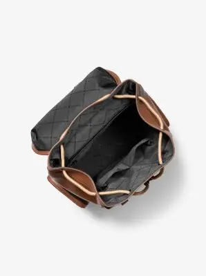 MK Zaino Jet Set in pelle martellata con logo goffrato - Marrone - Michael Kors miniatura 2