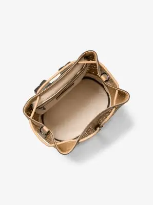 MK Zaino Whitley medio intrecciato a mano - Marrone - Michael Kors miniatura 2