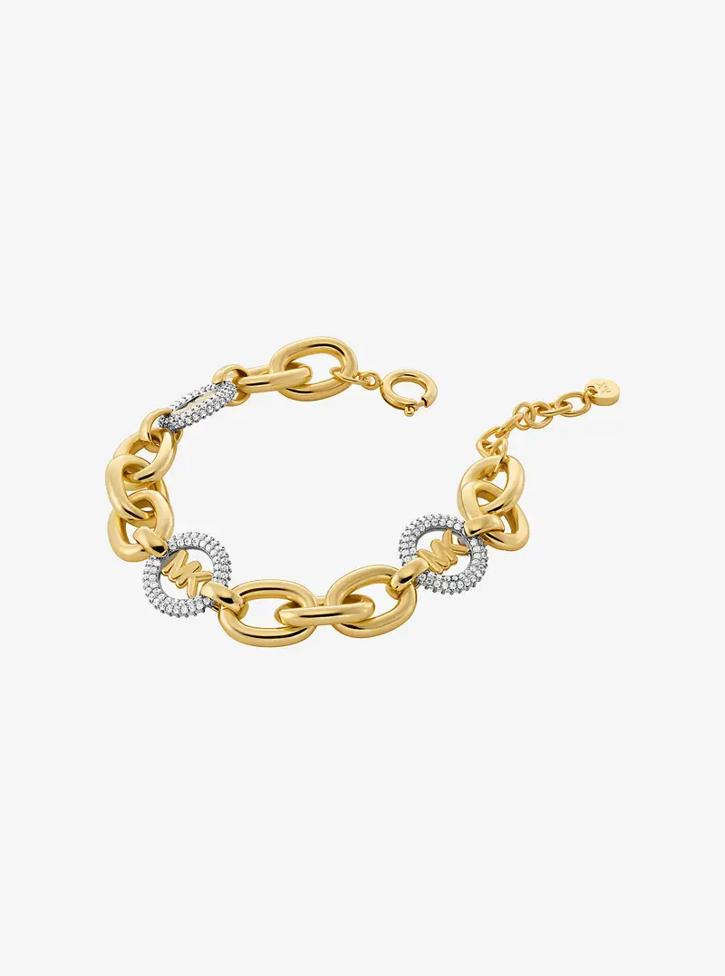 MK Bracciale a catena con ciondolo con logo e pavé - Argento - Michael Kors miniatura 2