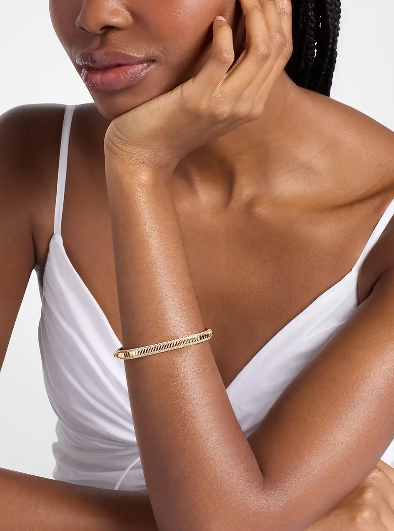 MK Bracciale in ottone dorato con pavé - Oro - Michael Kors miniatura 3