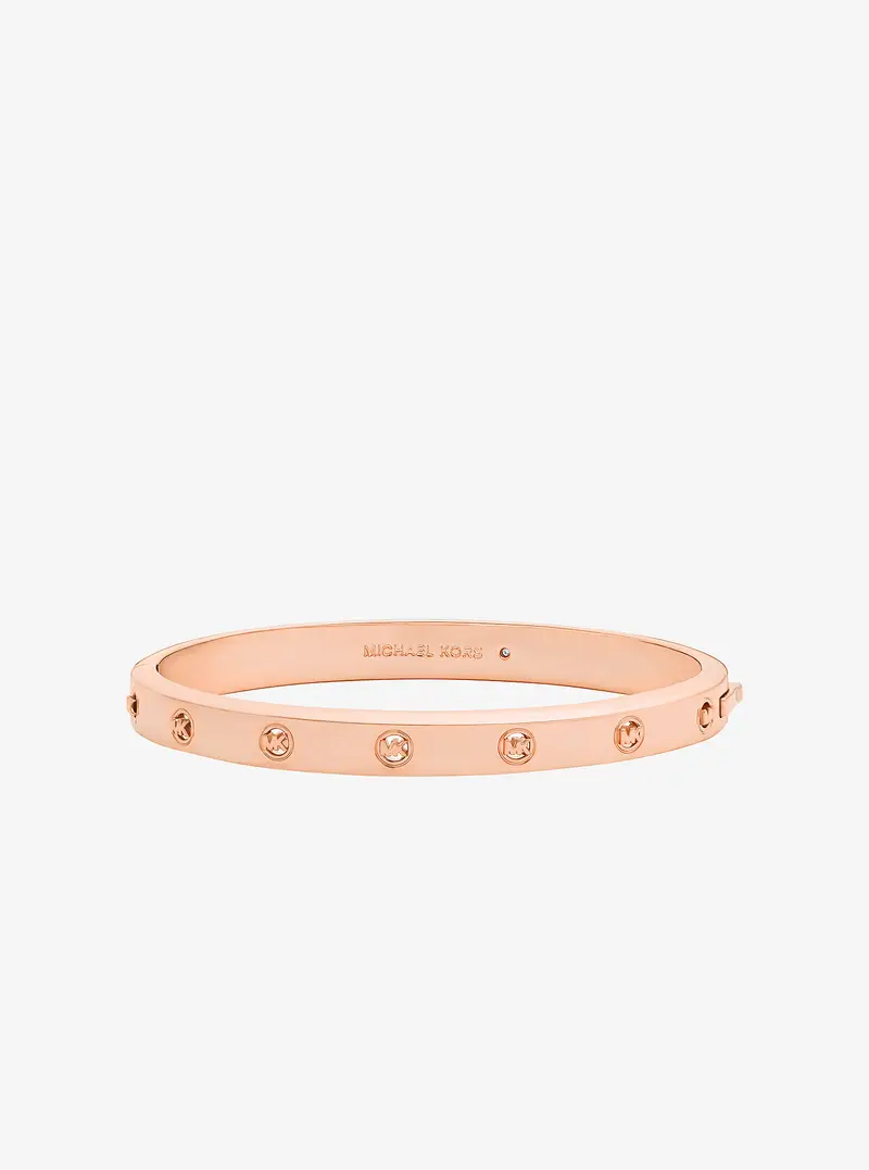 MK Bracciale rigido con logo - Oro Rosa - Michael Kors