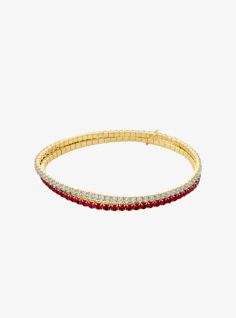 MK Bracciale tennis flessibile a doppio giro con zirconia cubica - Oro - Michael Kors