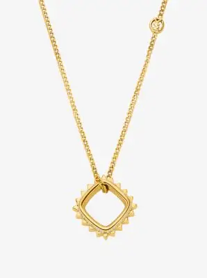 MK Collana con anello in ottone dorato con pavé - Oro - Michael Kors miniatura 2