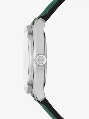 MK Orologio Accelerator 2.0 oversize tonalità argento con cinturino in silicone testurizzato - Verde - Michael Kors miniatura 2