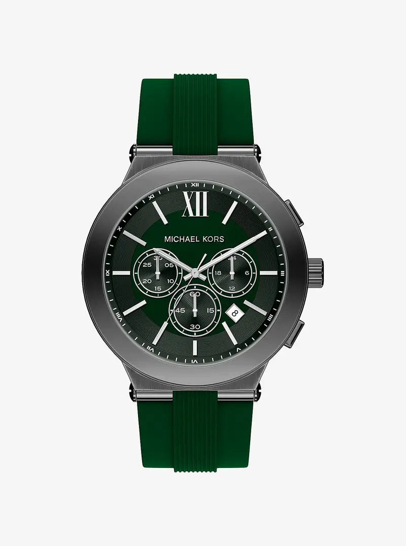 MK Orologio Billie oversize in tonalità canna di fucile con cinturino in silicone - Verde - Michael Kors