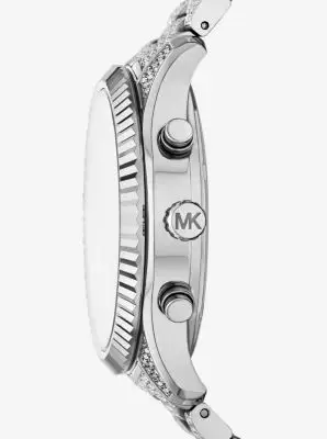 MK Orologio Lexington oversize tonalità argento con pavé - Argento - Michael Kors miniatura 2