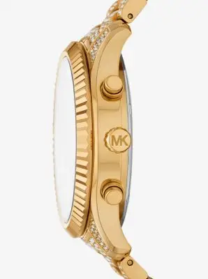 MK Orologio Lexington oversize tonalità oro con pavé - Oro - Michael Kors miniatura 2