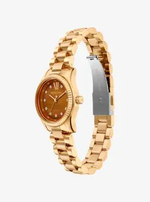 MK Orologio Lexington Petite tonalità oro con pavé - Oro - Michael Kors miniatura 3