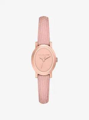 MK Orologio Maude Petite in tonalità oro rosa con cinturino in pelle stampa lucertola - Rosa - Michael Kors miniatura 2
