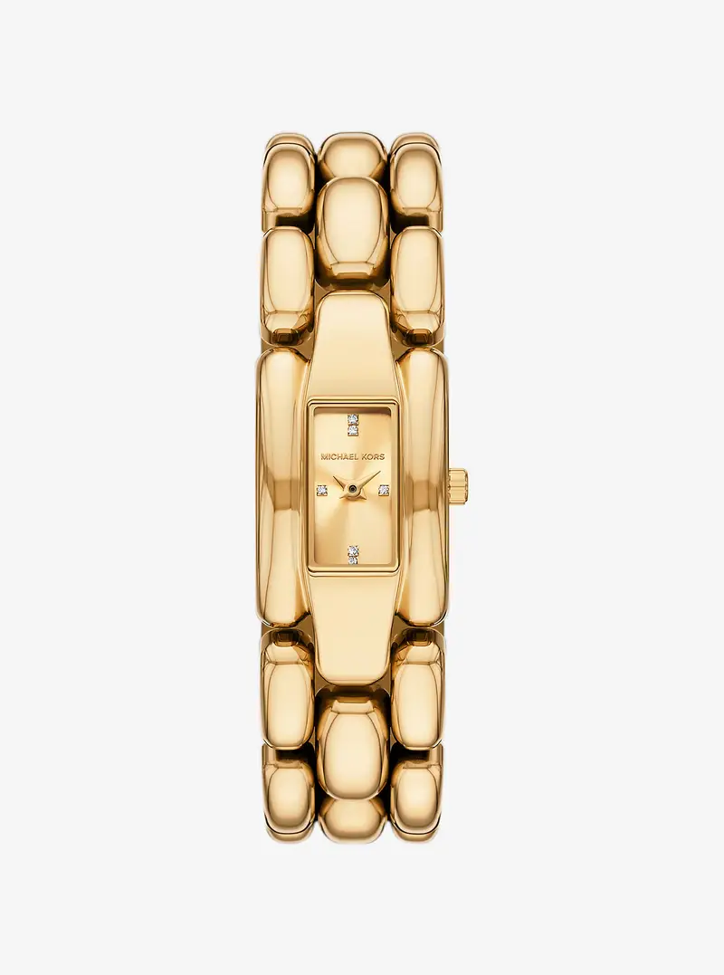MK Orologio mini Hally tonalità oro con pavé - Oro - Michael Kors miniatura 3
