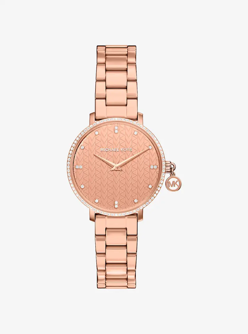 MK Orologio Pyper mini in tonalità oro rosa con pavé - Oro Rosa - Michael Kors