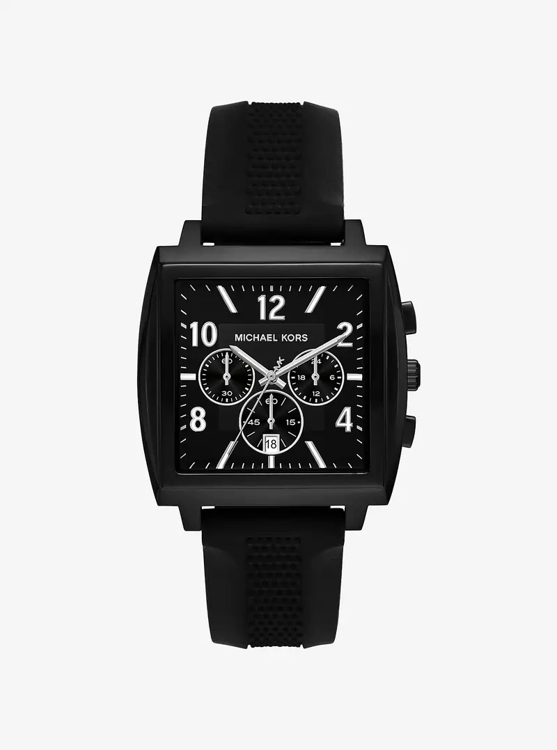 MK Orologio Rhys oversize tonalità nera con cinturino in silicone - Nero - Michael Kors