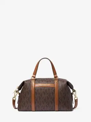 MK Borsa a mano Beck piccola con stampa logo - Marrone - Michael Kors miniatura 2