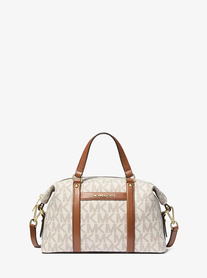 MK Borsa a mano Beck piccola con stampa logo - Naturale - Michael Kors