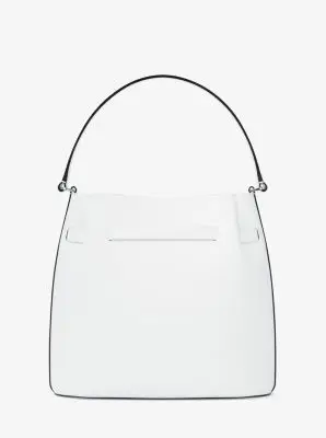 MK Borsa a secchiello convertibile Carson media in pelle martellata - Bianco - Michael Kors miniatura 3